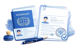 Открытый паспорт и официальные документы