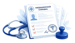 Медицинская справка на клипборде